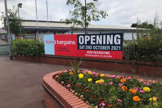 Signs announcing the arrival of Home Bargains in Leyland have appeared outside the 1,152 acre site, which has stood empty since Aldi moved to a newly built supermarket in School Lane, just a mile away