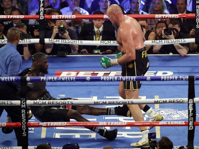 Tyson Fury on his way to victory over Deontay Wilder in the second fight between the pair