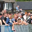 Supporters watch Bamber Bridge's friendly with Preston North End in July 2019