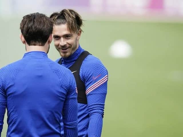 Jack Grealish trains with the England squad in preparation for the final of Euro 2020