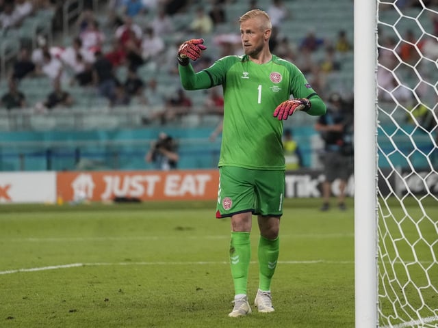 Denmark's goalkeeper Kasper Schmeichel
(Picture: AP Photo/Darko Vojinovic, Pool)
