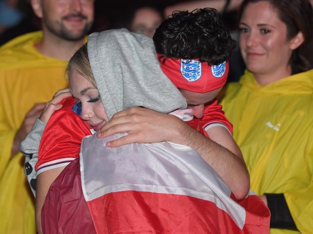 England fans at Preston's Fan Zone on an enthralling and devastating night