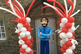 This pop up  baloon model tribute to Gareth Southgate appeared in Chipping at the weekend