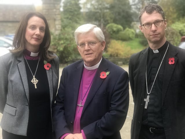 From left, Rt Rev. Dr Jill Duff, Bishop of Lancaster, Rt Rev. Julian Henderson, Bishop of Blackburn, and Rt Rev. Philip North, Bishop of Burnley.
