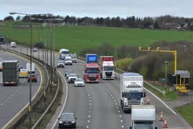Two lanes were closed between junctions 24 and 25