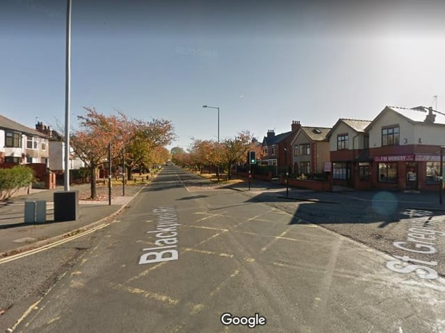 The junction of Blackpool Road and St Gregory Road, Preston