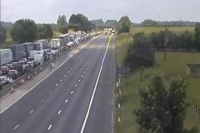 The scene of the accident on the M6 near Knutsford, Cheshire, on July 8.