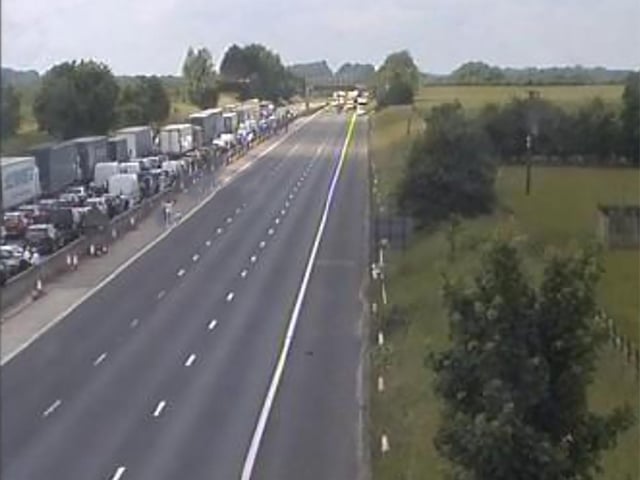 The scene of the accident on the M6 near Knutsford, Cheshire, on July 8.