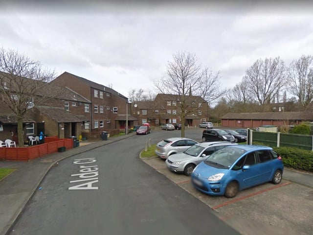 A man in his 40s has been stabbed multiple times after he confronted two thieves breaking into a van outside his neighbour's home in Alder Close, Moss Side, Leyland at 12.30am this morning (Friday, July 16). Pic: Google