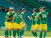 Preston North End's players ahead of kick-off against Celtic