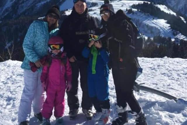 Left to right: Debbie with her granddaughter Izzy, son-in-law Stuart, grandson Harley and daughter Suzie skiing in Chamonix in the French Alps. Pic: Debbie Wainwright