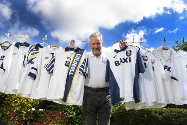 Graham Riding pictured with his shirt collection Photo: Neil Cross