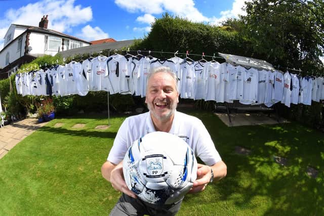 Graham's goal has been to build a collection of PNE shirts  Photo: Neil Cross