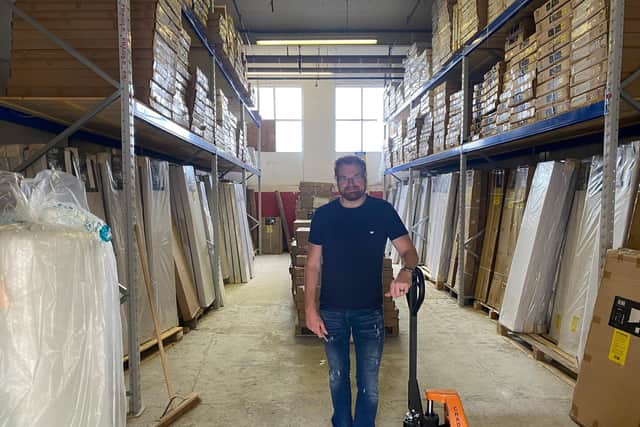 Dave O'Keefe in JustRadiators' new warehouse