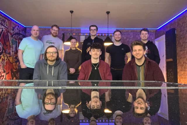 Just JustRadiators team in their games room