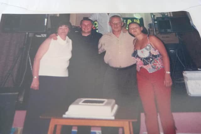Alan and Jackie pictured with children Craig and Julie at Alan's 50th birthday celebration