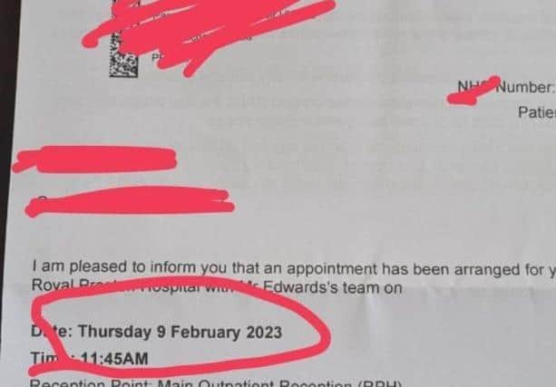 Uwais Patel, 16, says Lancashire Teaching Hospitals wrote to him this week confirming his appointment at Royal Preston Hospital has been booked for February 9, 2023. Pic: Uwais Patel