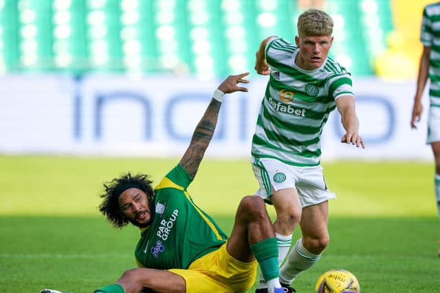 Izzy Brown in action for Preston against Celtic at Celtic Park