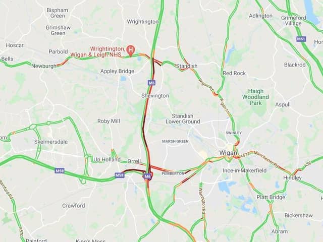 Highways England warned motorists to expect 30 minute delays on the approach to the collision. (Credit: AA)