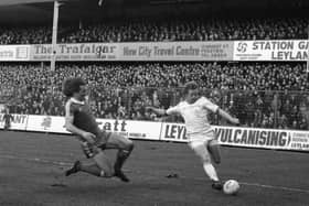 Preston North End striker Alex Bruce shapes to cross against Ipswich in the FA Cup in January 1980