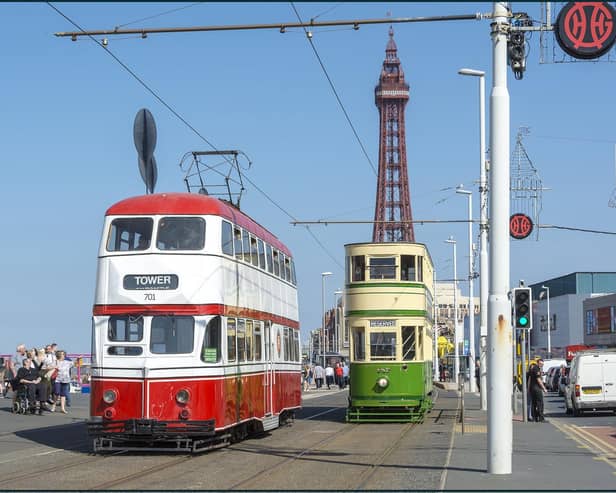 Two of Blackpool's fine heritage trams