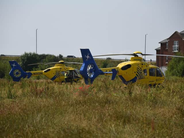 Two air ambulances were called to an incident in Buckshaw Village on Monday, July 26.