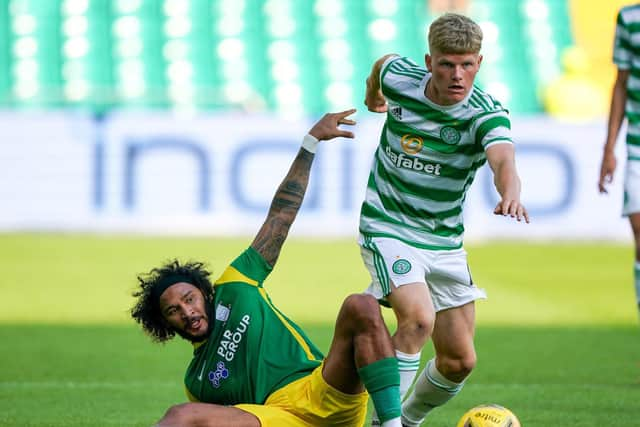 PNE's Izzy Brown in action against Celtic at Celtic Park