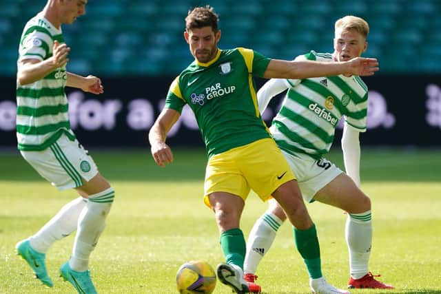 Preston North End striker Ched Evans in action against Celtic