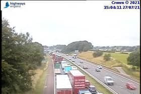 A police incident closed a section of the M6 in both directions this afternoon. (Credit: Highways England)
