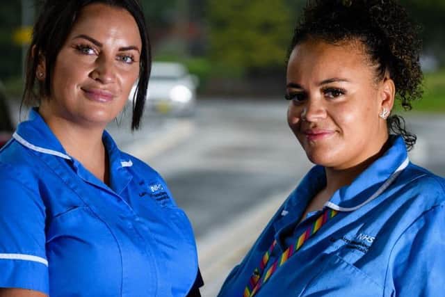 Chantelle Smith and Shanice Gibbs, two pediatric nurses who work on the children's ward