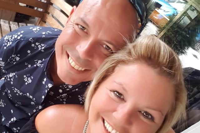 Kelvine pictured with wife Jill who rang for the ambulance