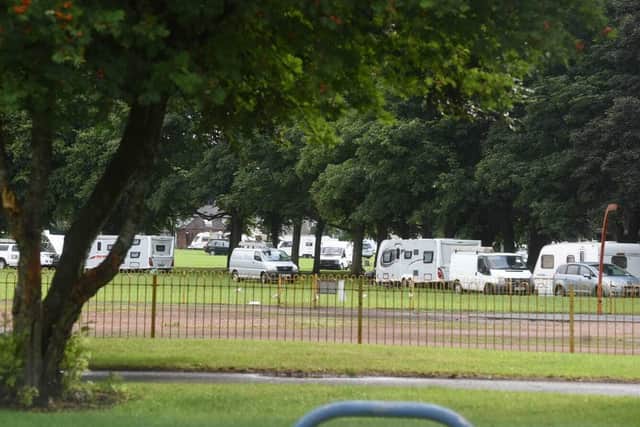 A number of caravans have been spotted in Ribbleton Park.