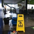 Entertainment venues had to evacuate yesterday due to the heavy downpour