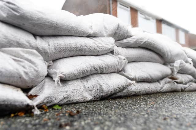 Sandbags at the ready on Marina Grove - Lancashire County Council says it is attempting to find a more permanent solution to the flooding problems on the road