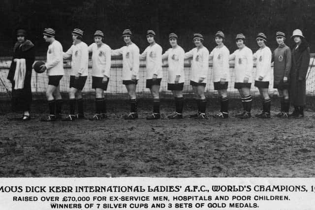Lily Parr is seen holding the ball in a postcard
Photo: Lizzy Ashcroft Collection/ National Football Museum