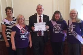 Campaigners including Chrissie Fuller, second left, with Chorley MP Sir Lindsay Hoyle in 2019