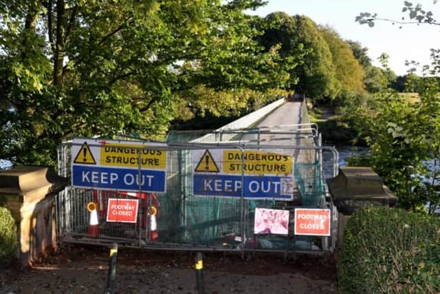 The bridge has been closed to pedestrians and cyclists since engineers declared it dangerous.