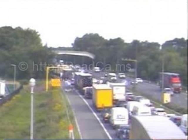 The incident led to northbound congestion back to J23 (Haydock) whilst traffic on the southbound carriageway was queued back to J27 (Standish)