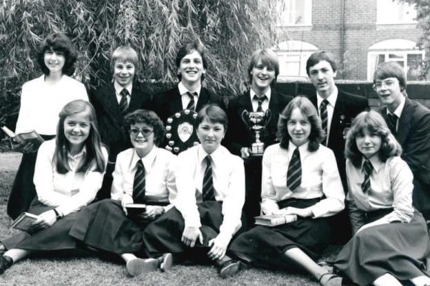 Freeston High School. Some of the prize winners at Speech Day. Published in the Wakefield Express 25.7.1980.