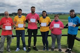 Rainbow Hub skydive 2021 from left: Chris Nardone, Natalie Dowling, George Rothwell, Becky Searles, Lucy Bretherton, Daryll Standring.