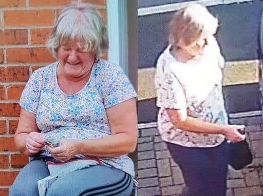 Karen Foster, 62, was last seen around 7.45am yesterday (Tuesday, August 3) in the Much Hoole area. Her car, a blue Peugeot - licence plate M31 FOS - was spotted at around 8am travelling along Liverpool Road. Pic: Lancashire Police