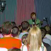 Ed Sheeran performing at The Mad Ferret in 2011