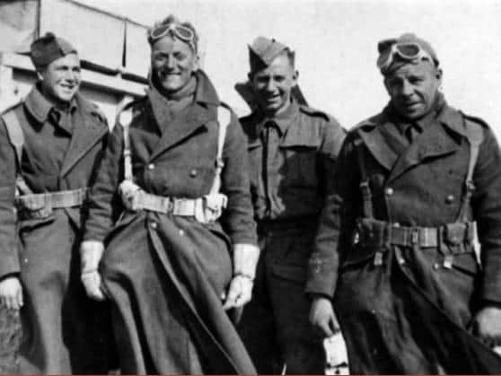Leslie Stock (second from left), Tom's father, during his time in the army