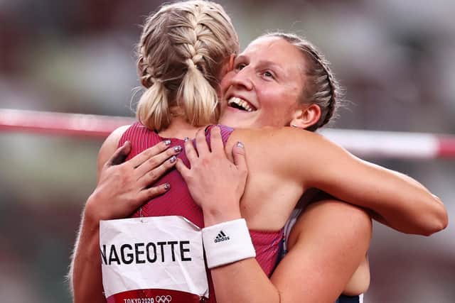 Holly Bradshaw and gold medal winner Katie Nageotte (left) of USA (Getty Images)
