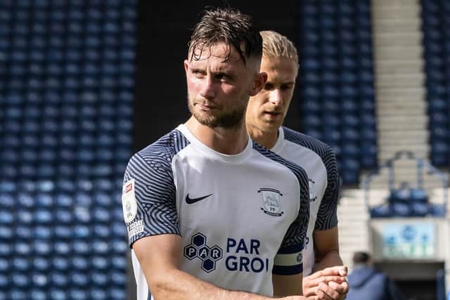 Preston skipper Alan Browne looks far from happy after the 4-1 opening-day drubbing