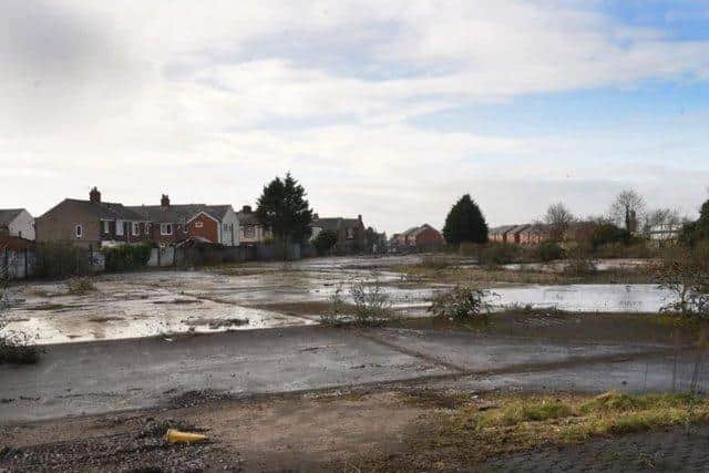 The cleared site of the former Perrys Motor Village on Blackpool Road, where 73 affordable properties were due to be built