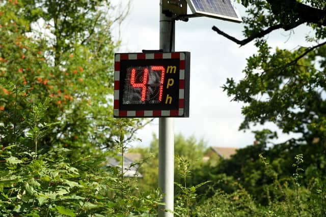 ...but some motorists are still doing well in excess of the maximum-permitted speed as they head towards the centre of Whittingham (image: Neil Cross)