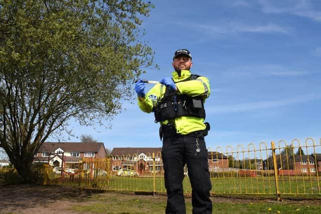 Officers found a knife when searching Grange Park in Preston