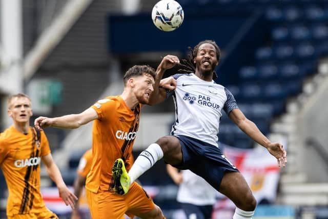 Daniel Johnson in action for Preston North End against Hull City at Deepdale