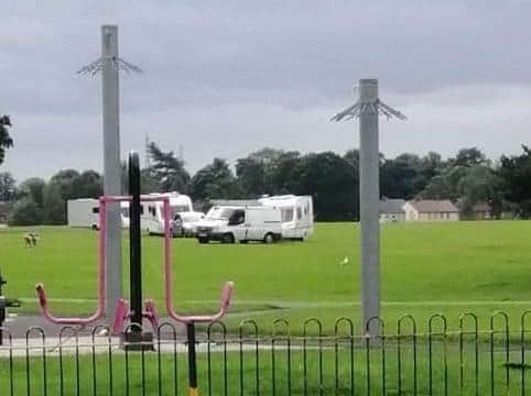 Travellers have moved onto Ashton Park in Preston after being evicted from Moor Park ahead of this weekend's Rockprest festival. Pic: Kirsty Brogan